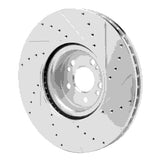 Dynamic Friction 2020-2026 Mercedes-Benz Maybach GLS600 Front Left Drilled & Slotted Silver Brake Rotor by Dynamic Friction Company 631-63180L