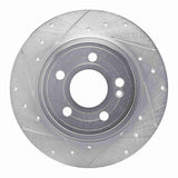 Dynamic Friction 2019-2026 Mercedes-Benz CLA200 (Mexico) Rear Left Drilled & Slotted Silver Brake Rotor by Dynamic Friction Company 631-63184L