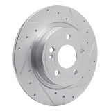 Dynamic Friction 2019-2026 Mercedes-Benz A200 (Mexico) Rear Right Drilled & Slotted Silver Brake Rotor by Dynamic Friction Company 631-63184R
