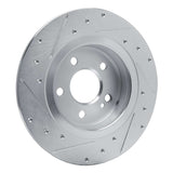 Dynamic Friction 2019-2026 Mercedes-Benz A200 (Mexico) Rear Right Drilled & Slotted Silver Brake Rotor by Dynamic Friction Company 631-63184R