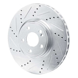 Dynamic Friction 2019-2025 Mercedes-Benz GLA250 (USA/Canada) Front Left Drilled & Slotted Silver Brake Rotor by Dynamic Friction Company 631-63185L
