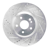 Dynamic Friction 2019-2025 Mercedes-Benz GLA250 (USA/Canada) Front Left Drilled & Slotted Silver Brake Rotor by Dynamic Friction Company 631-63185L