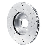 Dynamic Friction 2019-2025 Mercedes-Benz GLA250 (USA/Canada) Front Left Drilled & Slotted Silver Brake Rotor by Dynamic Friction Company 631-63185L