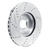 Dynamic Friction 2019-2025 Mercedes-Benz GLB250 Front Right Drilled & Slotted Silver Brake Rotor by Dynamic Friction Company 631-63185R