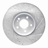 Dynamic Friction 2019-2026 Mercedes-Benz CLA250 Front Left Drilled & Slotted Silver Brake Rotor by Dynamic Friction Company 631-63186L