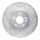 Dynamic Friction 2019-2026 Mercedes-Benz CLA250 Front Left Drilled & Slotted Silver Brake Rotor by Dynamic Friction Company 631-63186L