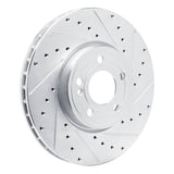 Dynamic Friction 2019-2026 Mercedes-Benz CLA250 Front Right Drilled & Slotted Silver Brake Rotor by Dynamic Friction Company 631-63186R