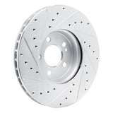 Dynamic Friction 2019-2026 Mercedes-Benz CLA250 Front Right Drilled & Slotted Silver Brake Rotor by Dynamic Friction Company 631-63186R