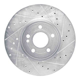 Dynamic Friction 2019-2026 Mercedes-Benz CLA250 Front Right Drilled & Slotted Silver Brake Rotor by Dynamic Friction Company 631-63186R