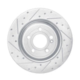 Dynamic Friction 2020-2025 Mercedes-Benz EQB 250+ Rear Left Drilled & Slotted Silver Brake Rotor by Dynamic Friction Company 631-63187L