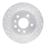 R1 Concepts 1997-2008 Chevrolet/Opel Astra (Mexico) Rear Left Drilled & Slotted Silver Brake Rotor by R1 Concepts 631-65010L
