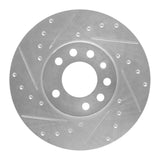 R1 Concepts 97-06 Saturn Lw2 Front Left Drilled & Slotted Silver Brake Rotor
