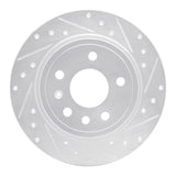 R1 Concepts 1999-2010 Saab 9-5 Rear Right Drilled & Slotted Silver Brake Rotor by R1 Concepts 631-65012R