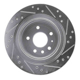 Dynamic Friction 2002-2010 Saab 9-5 Rear Left Drilled & Slotted Silver Brake Rotor by Dynamic Friction Company 631-65014L