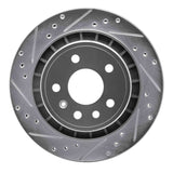 Dynamic Friction 2002-2010 Saab 9-5 Rear Left Drilled & Slotted Silver Brake Rotor by Dynamic Friction Company 631-65014L