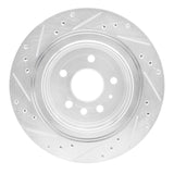 Dynamic Friction 2002-2010 Saab 9-5 Rear Right Drilled & Slotted Silver Brake Rotor by Dynamic Friction Company 631-65014R