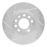 Dynamic Friction 2003-2011 Cadillac BLS (Mexico) Front Left Drilled & Slotted Silver Brake Rotor by Dynamic Friction Company 631-65015L