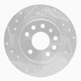 Dynamic Friction 2003-2011 Cadillac BLS (Mexico) Rear Left Drilled & Slotted Silver Brake Rotor by Dynamic Friction Company 631-65017L