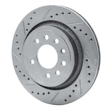 Dynamic Friction 2008-2011 Saab 9-3 Rear Left Drilled & Slotted Silver Brake Rotor by Dynamic Friction Company 631-65020L