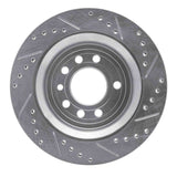 Dynamic Friction 2008-2011 Saab 9-3 Rear Left Drilled & Slotted Silver Brake Rotor by Dynamic Friction Company 631-65020L
