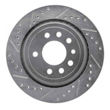 Dynamic Friction 2008-2011 Saab 9-3 Rear Left Drilled & Slotted Silver Brake Rotor by Dynamic Friction Company 631-65020L