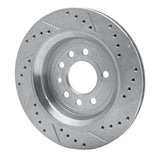Dynamic Friction 2008-2011 Saab 9-3 Rear Left Drilled & Slotted Silver Brake Rotor by Dynamic Friction Company 631-65020L