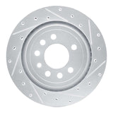 Dynamic Friction 2008-2011 Saab 9-3X Rear Right Drilled & Slotted Silver Brake Rotor by Dynamic Friction Company 631-65020R