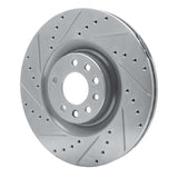 Dynamic Friction 2008-2011 Saab 9-3 Front Left Drilled & Slotted Silver Brake Rotor by Dynamic Friction Company 631-65021L