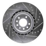 Dynamic Friction 2008-2011 Saab 9-3 Front Left Drilled & Slotted Silver Brake Rotor by Dynamic Friction Company 631-65021L