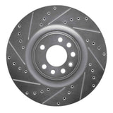 Dynamic Friction 2008-2011 Saab 9-3 Front Left Drilled & Slotted Silver Brake Rotor by Dynamic Friction Company 631-65021L