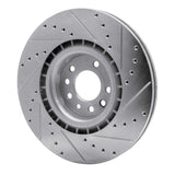 Dynamic Friction 2008-2011 Saab 9-3 Front Left Drilled & Slotted Silver Brake Rotor by Dynamic Friction Company 631-65021L