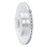 Dynamic Friction 2010-2025 Buick LaCrosse Rear Left Drilled & Slotted Silver Brake Rotor by Dynamic Friction Company 631-65024L