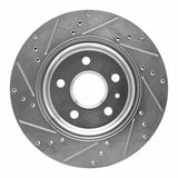 Dynamic Friction 2010-2025 Buick Regal Rear Right Drilled & Slotted Silver Brake Rotor by Dynamic Friction Company 631-65024R