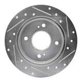R1 Concepts 1982-1988 Nissan 200SX Rear Left Drilled & Slotted Silver Brake Rotor by R1 Concepts 631-67012L