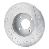 R1 Concepts 1984-1985 Nissan 300ZX Rear Left Drilled & Slotted Silver Brake Rotor by R1 Concepts 631-67015L