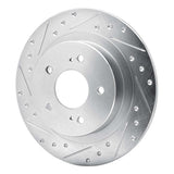 R1 Concepts 1984-1988 Nissan 300ZX Turbo Rear Left Drilled & Slotted Silver Brake Rotor by R1 Concepts 631-67018L