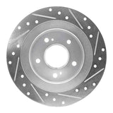 R1 Concepts 1984-1988 Nissan 300ZX Turbo Rear Left Drilled & Slotted Silver Brake Rotor by R1 Concepts 631-67018L