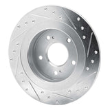 R1 Concepts 1984-1988 Nissan 300ZX Turbo Rear Left Drilled & Slotted Silver Brake Rotor by R1 Concepts 631-67018L
