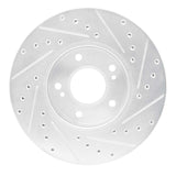 R1 Concepts 1987-1989 Nissan 300ZX Turbo Front Left Drilled & Slotted Silver Brake Rotor by R1 Concepts 631-67025L
