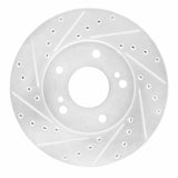 R1 Concepts 1987-1989 Nissan 300ZX Turbo Front Left Drilled & Slotted Silver Brake Rotor by R1 Concepts 631-67025L