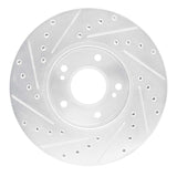 R1 Concepts 1987-1989 Nissan 300ZX Turbo Front Right Drilled & Slotted Silver Brake Rotor by R1 Concepts 631-67025R