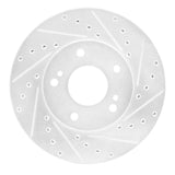 R1 Concepts 1987-1989 Nissan 300ZX Turbo Front Right Drilled & Slotted Silver Brake Rotor by R1 Concepts 631-67025R