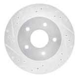 R1 Concepts 1987-1989 Nissan 300ZX Rear Left Drilled & Slotted Silver Brake Rotor by R1 Concepts 631-67026L