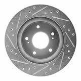 R1 Concepts 1987-1989 Nissan 300ZX Turbo Rear Right Drilled & Slotted Silver Brake Rotor by R1 Concepts 631-67026R
