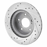 R1 Concepts 1987-1989 Nissan 300ZX Turbo Rear Right Drilled & Slotted Silver Brake Rotor by R1 Concepts 631-67026R