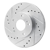 R1 Concepts 1982-1990 Nissan 300ZX Front Left Drilled & Slotted Silver Brake Rotor by R1 Concepts 631-67033L