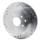 R1 Concepts 1989-1996 Nissan 300ZX Turbo Rear Left Drilled & Slotted Silver Brake Rotor by R1 Concepts 631-67034L
