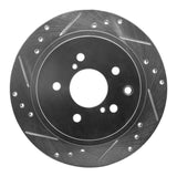 R1 Concepts 1989-1996 Nissan 300ZX Turbo Rear Left Drilled & Slotted Silver Brake Rotor by R1 Concepts 631-67034L