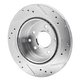 R1 Concepts 1989-1996 Nissan 300ZX Turbo Rear Left Drilled & Slotted Silver Brake Rotor by R1 Concepts 631-67034L