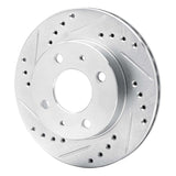 R1 Concepts 1995-2000 Nissan 200SX Front Left Drilled & Slotted Silver Brake Rotor by R1 Concepts 631-67044L